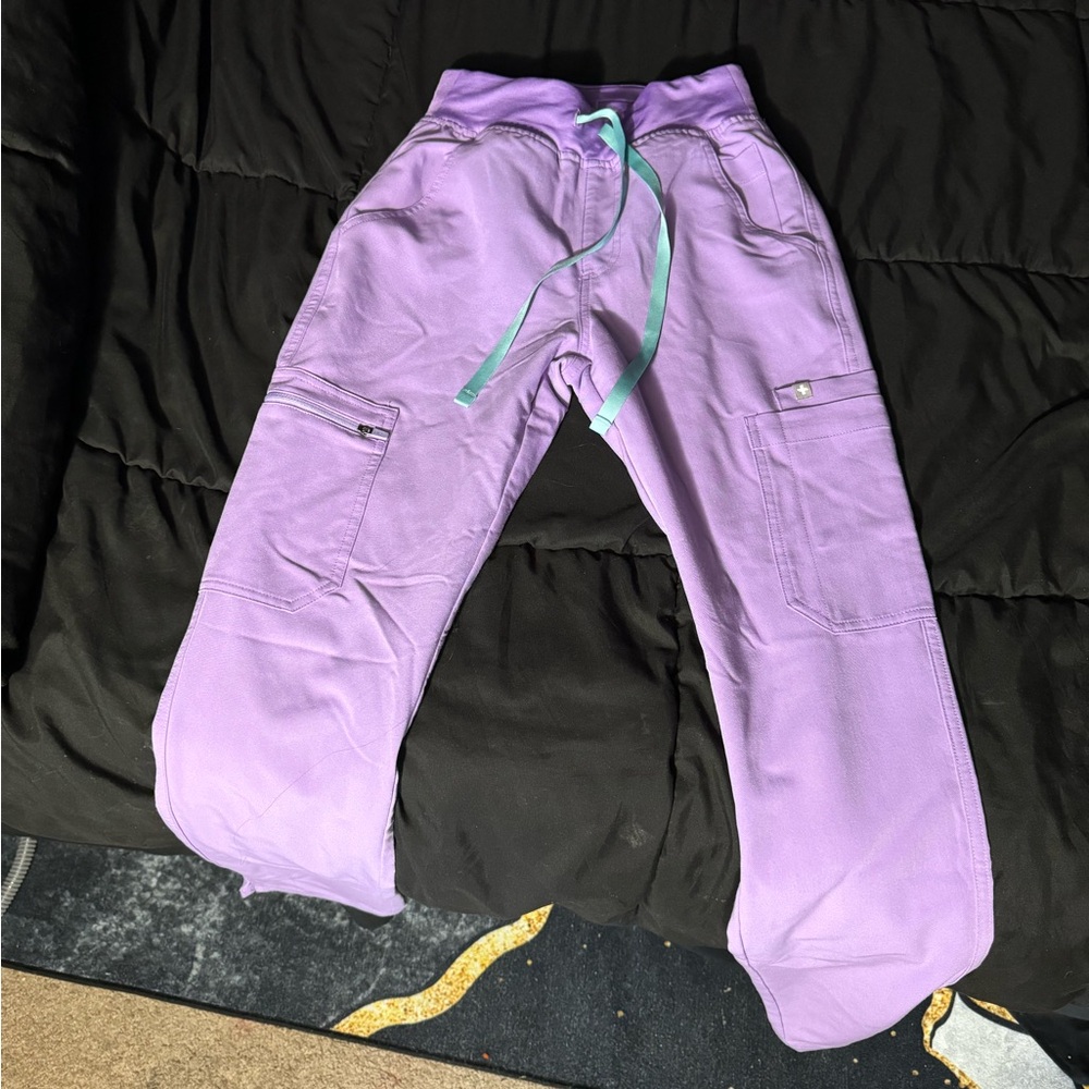 Lilac Dawn High Waist Figs Yola Scrub Bottoms